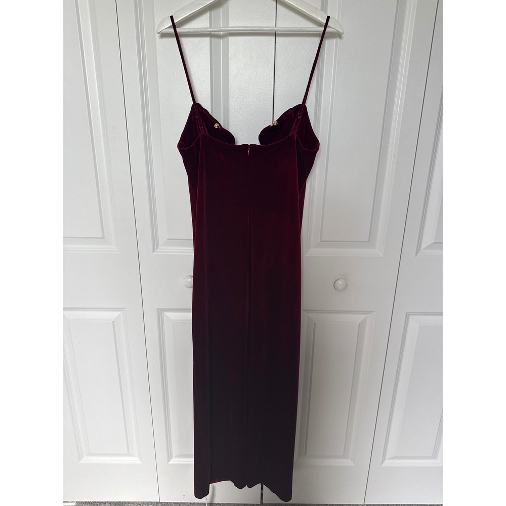 Reformation Katya Velvet Maxi Dress Burgundy Merlot Red XL New With Tags - Picture 5 of 6